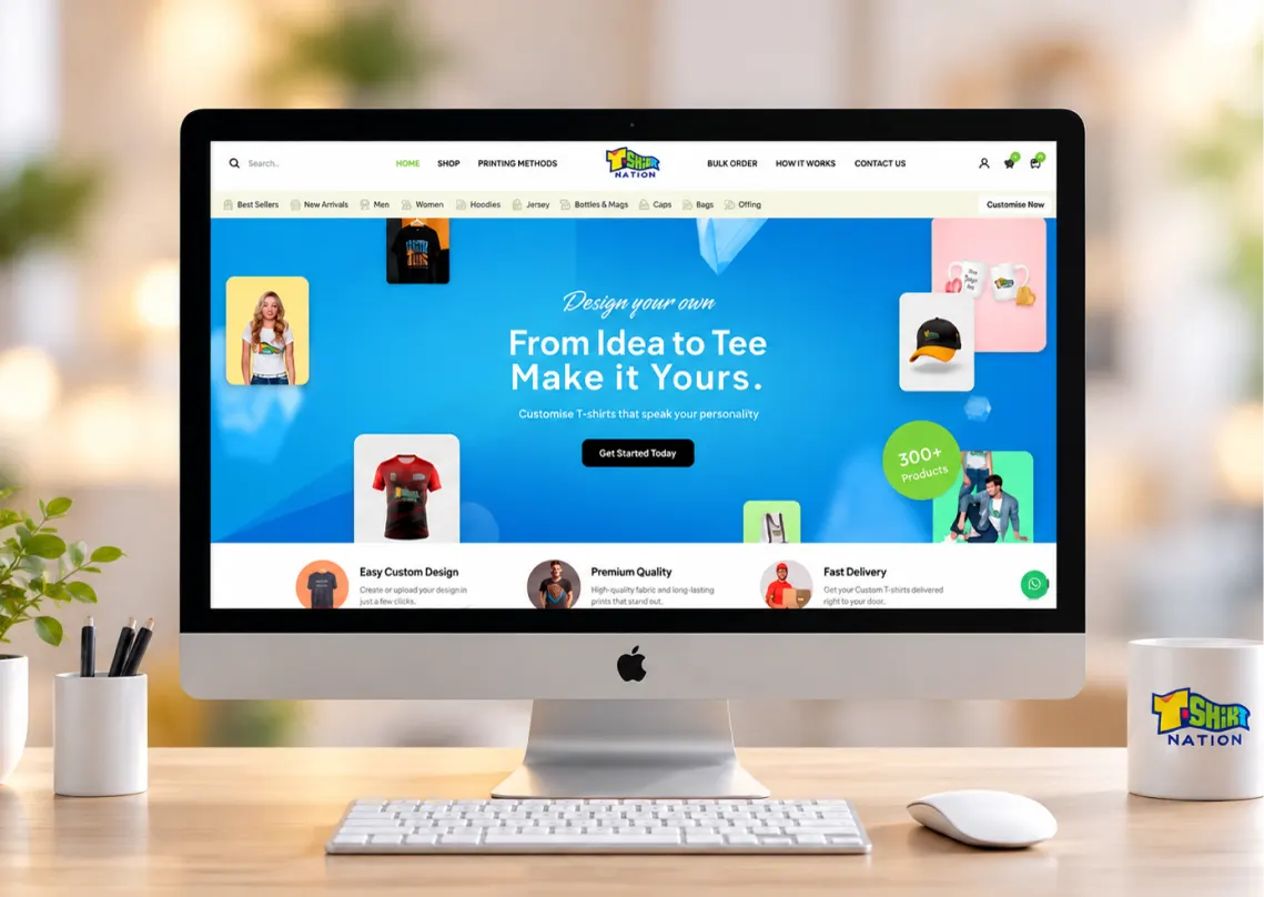 T Shirt Nation website design