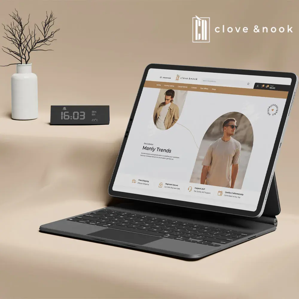 Clove and Nook website interface by SilverHost