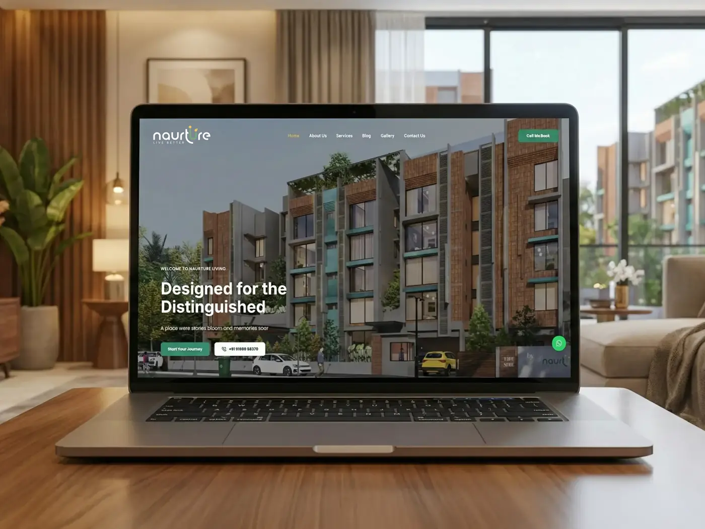 Naurture accommodation website from the Silverhost portfolio